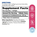 Co Q-10 200mg 120ct Softgels – Supplement Facts