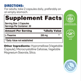 L-Theanine 200mg 60ct Capsules – Supplement Facts