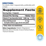 C 1000mg with Bioflavonoids 100ct Capsules – Supplement Facts