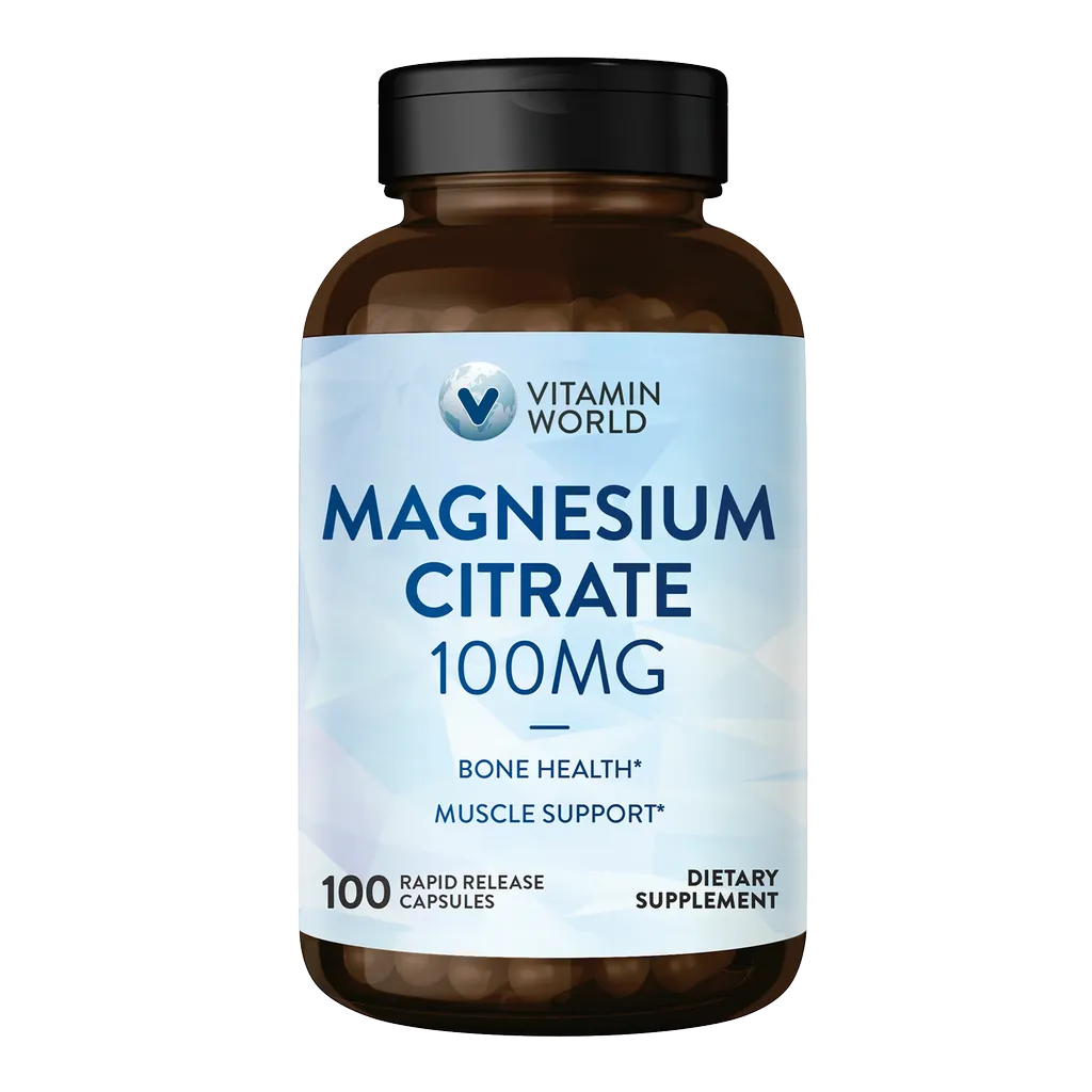 Magnesium Citrate 100mg 100ct Capsules