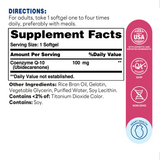 Co Q-10 100mg 120ct Softgels – Supplement Facts