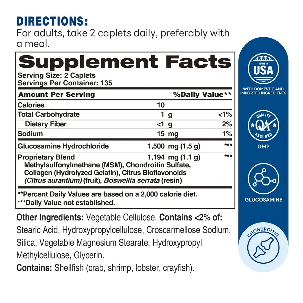 Joint Mover Triple Strength with Boswellia 270ct Caplets – Supplement Facts
