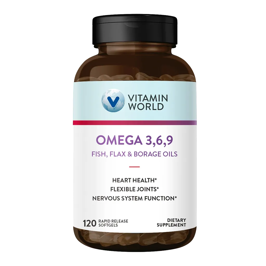 Omega 3,6,9 Fish, Flax & Borage Oils 120ct Softgels