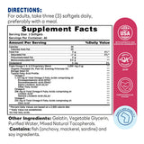 Omega 3,6,9 Fish, Flax & Borage Oils 120ct Softgels – Supplement Facts