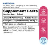 Co Q-10 20mg 60ct Softgels – Supplement Facts