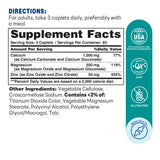 Calcium, Magnesium & Zinc 250ct Caplets – Supplement Facts