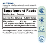 Magnesium Complex 400mg 60ct Capsules – Supplement Facts