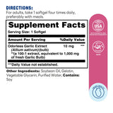 Odorless Garlic 1000mg 100ct Softgels – Supplement Facts