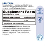 Melatonin 10mg 90ct Tablets – Supplement Facts