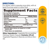 Psyllium Seed Husk 4500mg 120ct Capsules – Supplement Facts