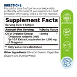 Oil of Oregano 1500mg 90ct Softgels – Supplement Facts