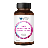 Hair, Skin & Nails  Type I & II Collagen 120ct Caplets