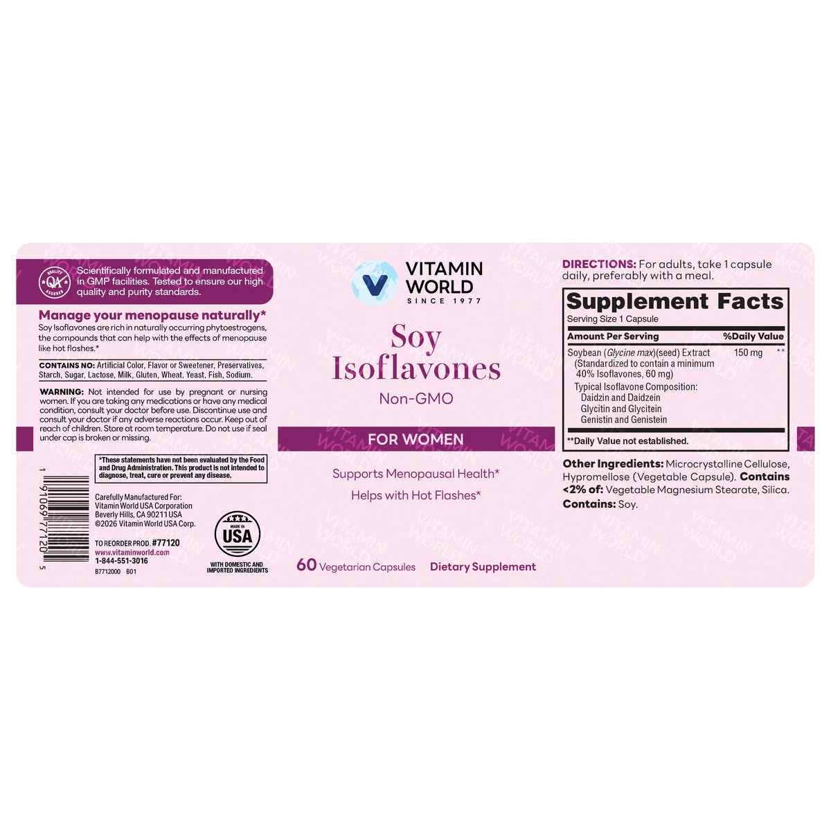 Soy Isoflavones 60ct Capsules – view 6