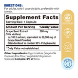 Grapeseed Extract 28,000mg 100ct Capsules – Supplement Facts