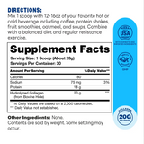 Grass-Fed Collagen Peptides 600g Powder Unflavored – Supplement Facts