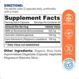 NMN 350+ 60ct Capsules – Supplement Facts