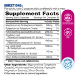 Water Pill 60ct Capsules – Supplement Facts