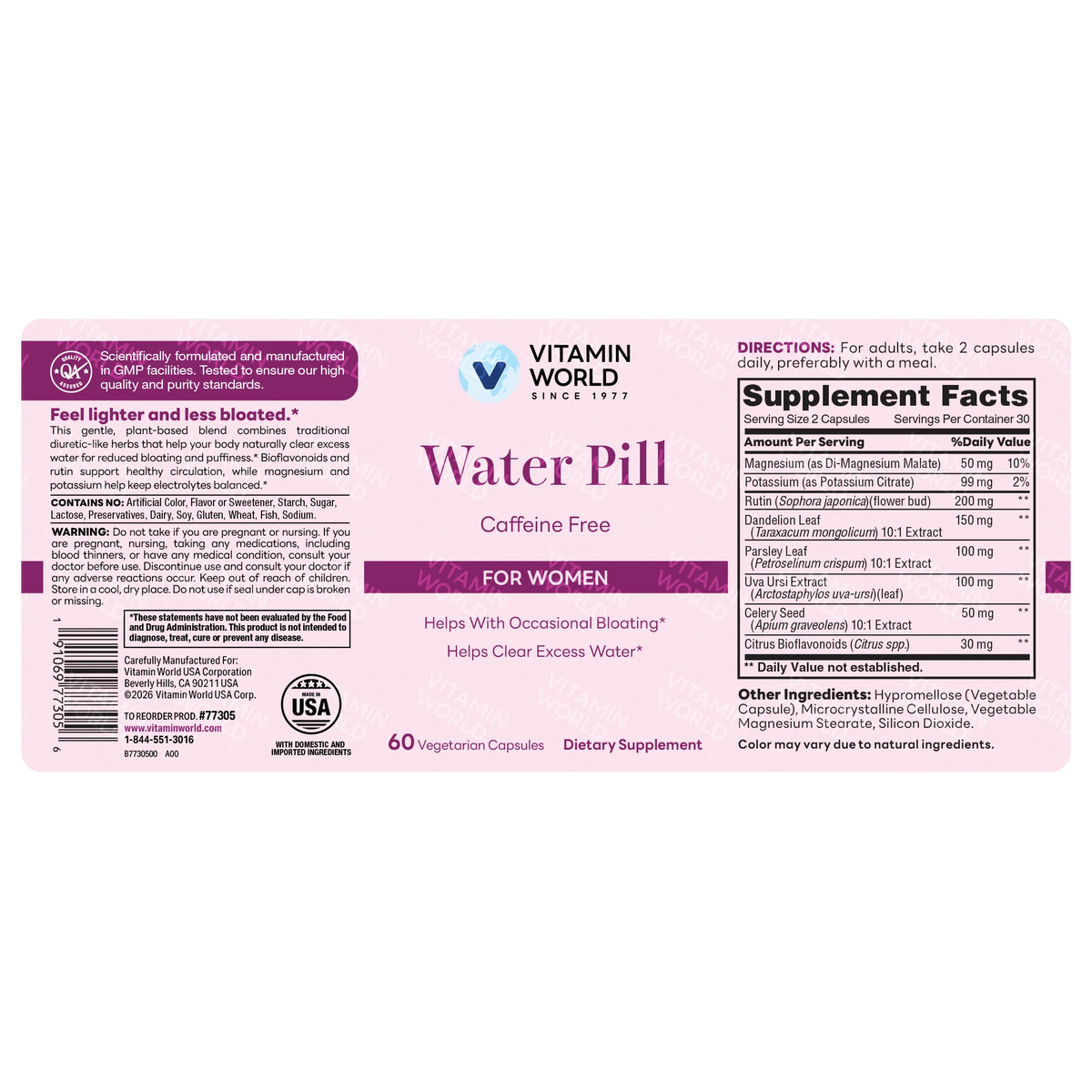 Water Pill 60ct Capsules – view 6