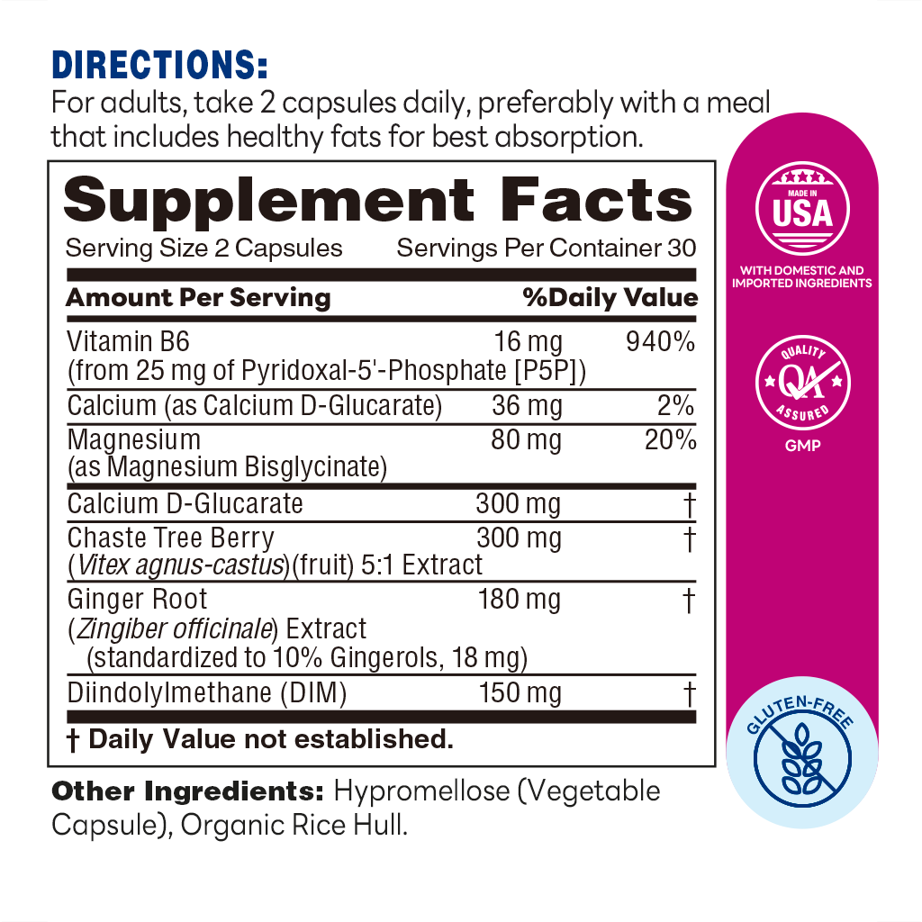 PMS Support 60ct Capsules – Supplement Facts