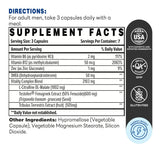 Testosterone Support 21ct Capsules – Supplement Facts