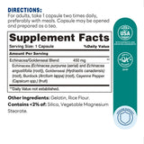 Echinacea & Goldenseal Complex 100ct Capsules – Supplement Facts