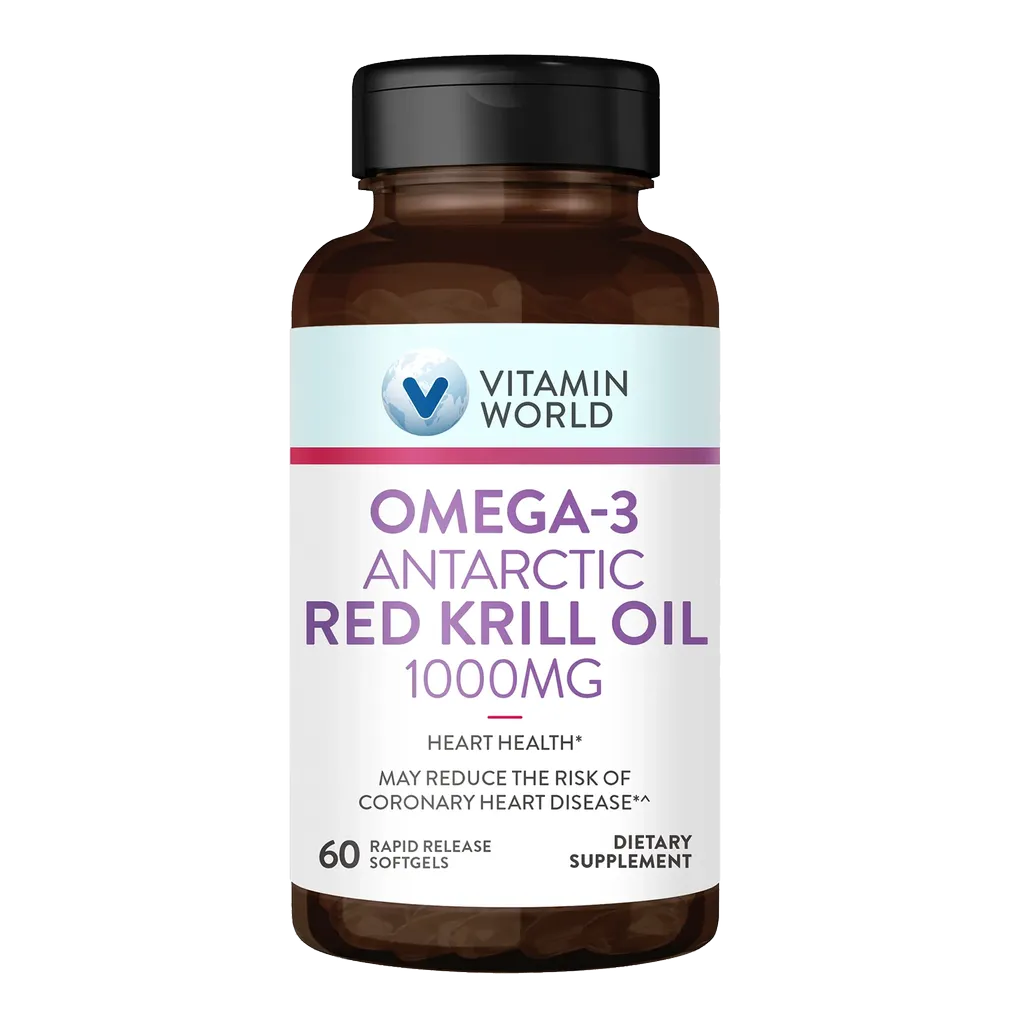 Omega-3 Antarctic Red Krill Oil 1000mg 60ct Softgels