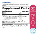 Omega-3 Antarctic Red Krill Oil 1000mg 60ct Softgels – Supplement Facts