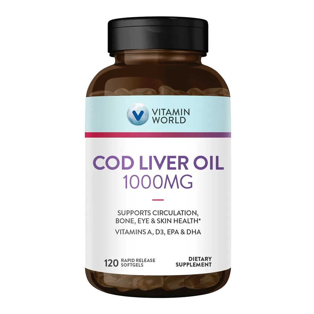 Cod Liver Oil 1000mg 120ct Softgels