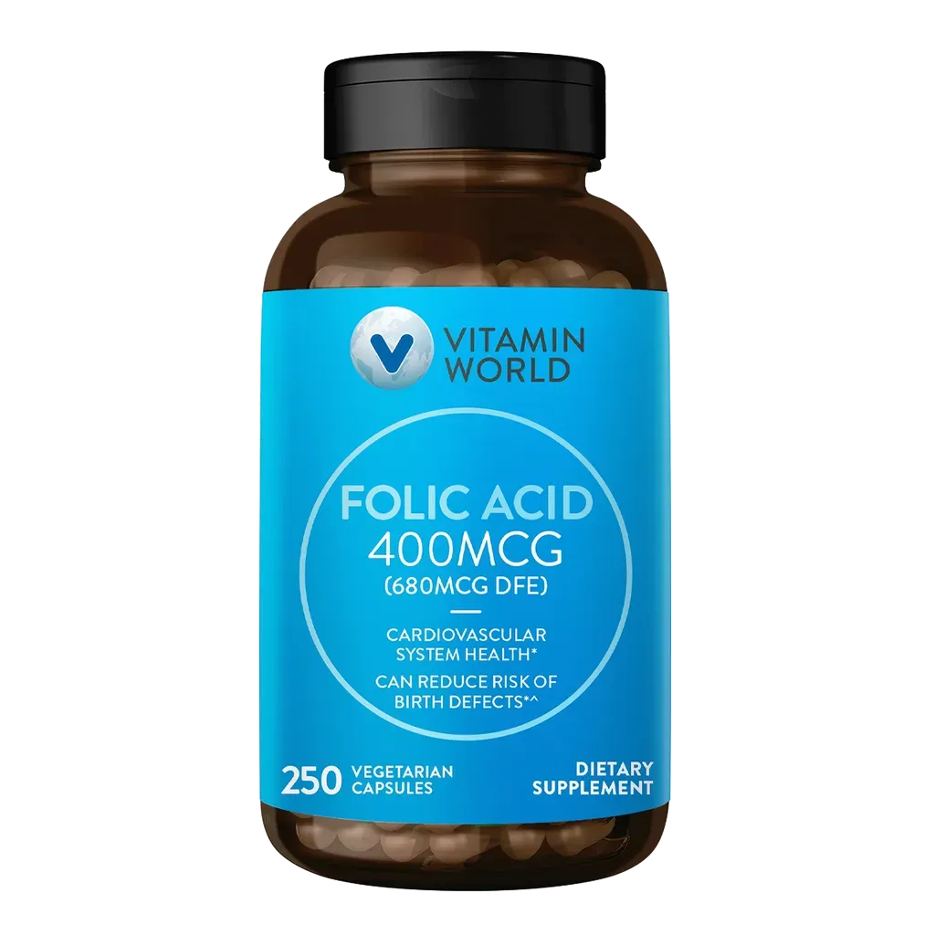 Folic Acid 400mcg (680mcg DFE) 250ct Capsules
