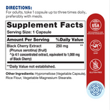Black Cherry 1000mg 100ct Capsules – Supplement Facts
