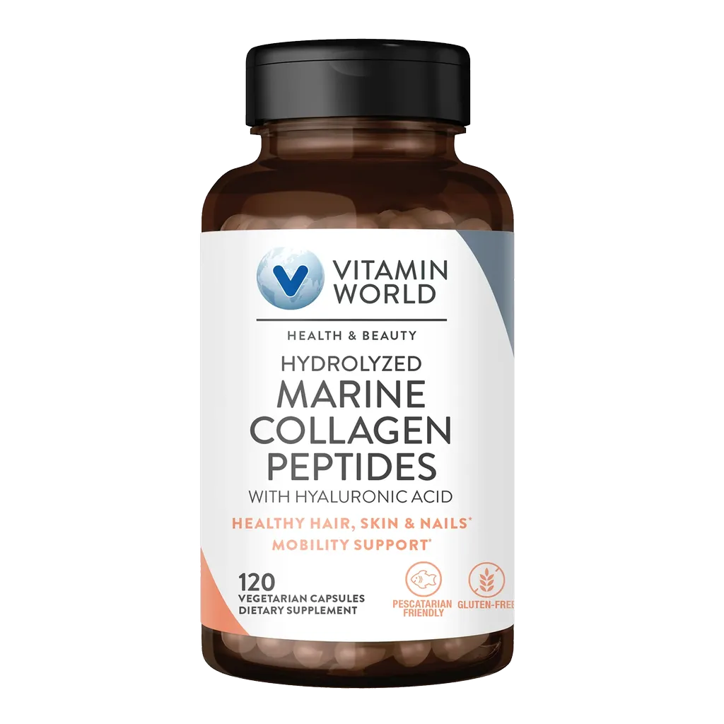 Hydrolyzed Marine Collagen Peptides with Hyaluronic Acid 120ct Capsules