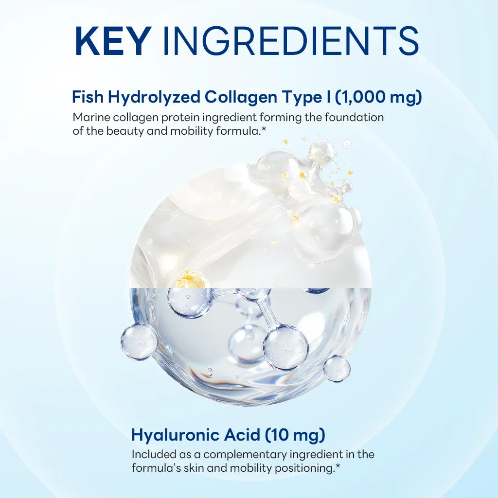 Hydrolyzed Marine Collagen Peptides with Hyaluronic Acid 120ct Capsules