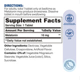 Melatonin Quick Dissolve - Nighttime Sleep Support - 90 Tablets - Supplement Facts