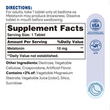 Melatonin Quick Dissolve - Nighttime Sleep Support - 90 Tablets - Supplement Facts