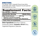 Milk Thistle for Liver Support - 100 Capsules - Supplement Facts