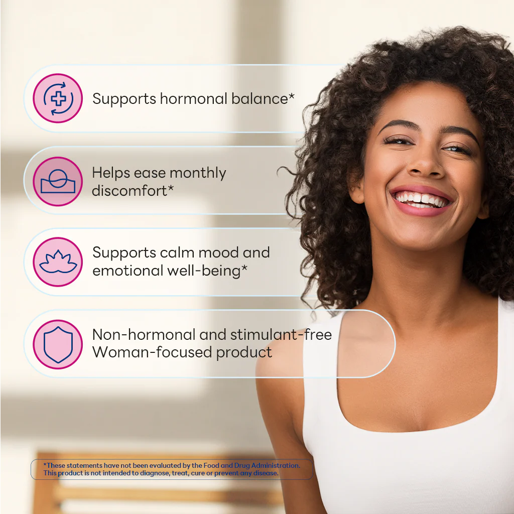 PMS Support with Chaste Tree Berry & Ginger – Monthly Cycle Support – 60 Vegetarian Capsules