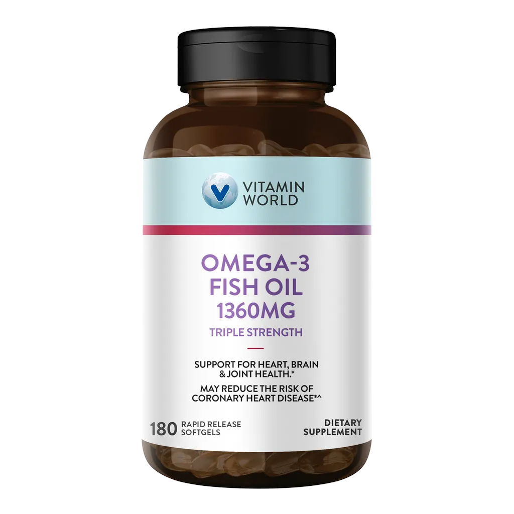Triple Strength Omega-3 Fish Oil 1360mg | Vitamin World | 180 Softgels